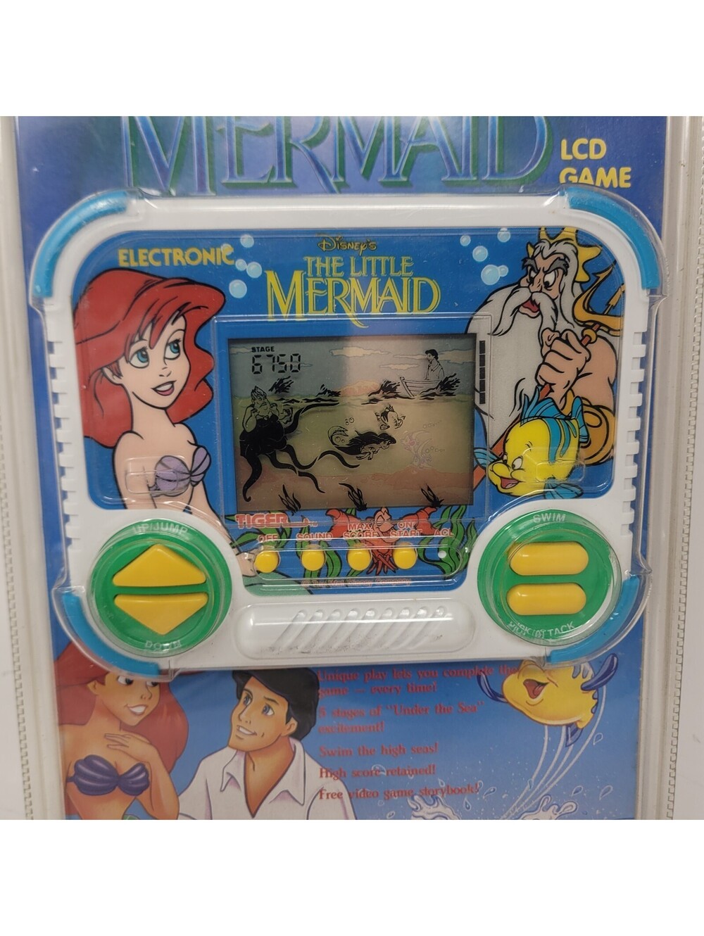 Tiger Electronics Disney The Little Mermaid LCD Handheld Game 1991 Sealed 7-882